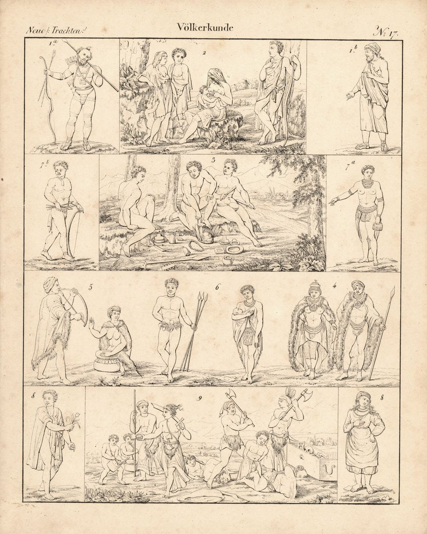 Neue Trachten Völkerkunde Nr. 17. Lithografiertes Blatt von 1830.