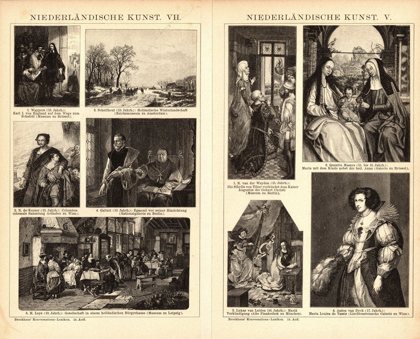 Niederländische Kunst. Buchillustration (Stich) von 1897