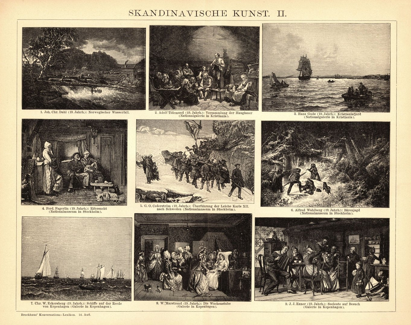 Skandinavische Kunst. Buchillustration (Stich) von 1897
