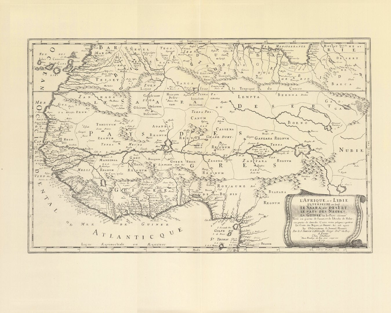 Nordwestafrika (1688) . Limitierter Nachdruck von 1968. L'Afrique, ou Lybie ulterieure: ou sont le..