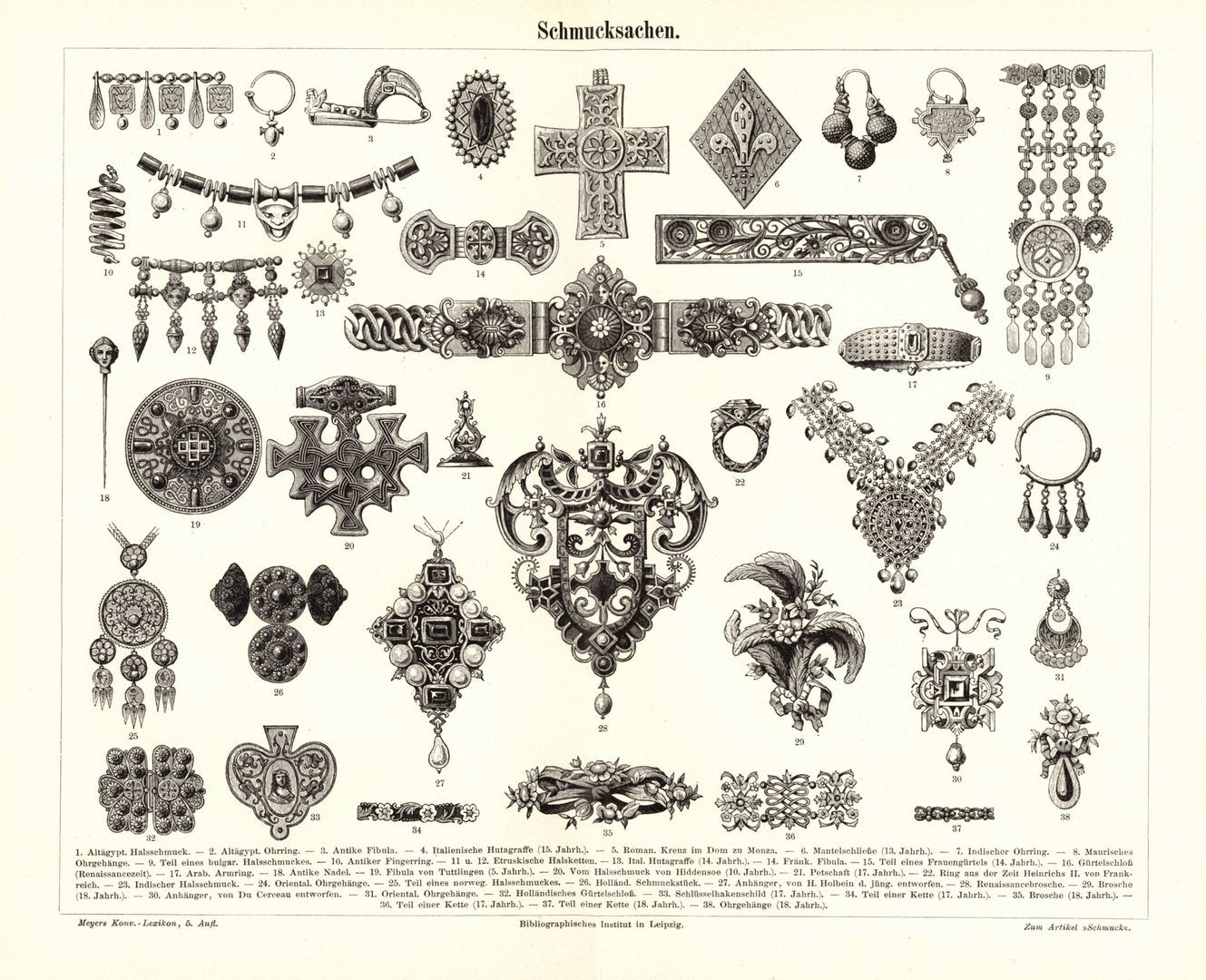 Schmucksachen. Buchillustration (Stich) von 1897