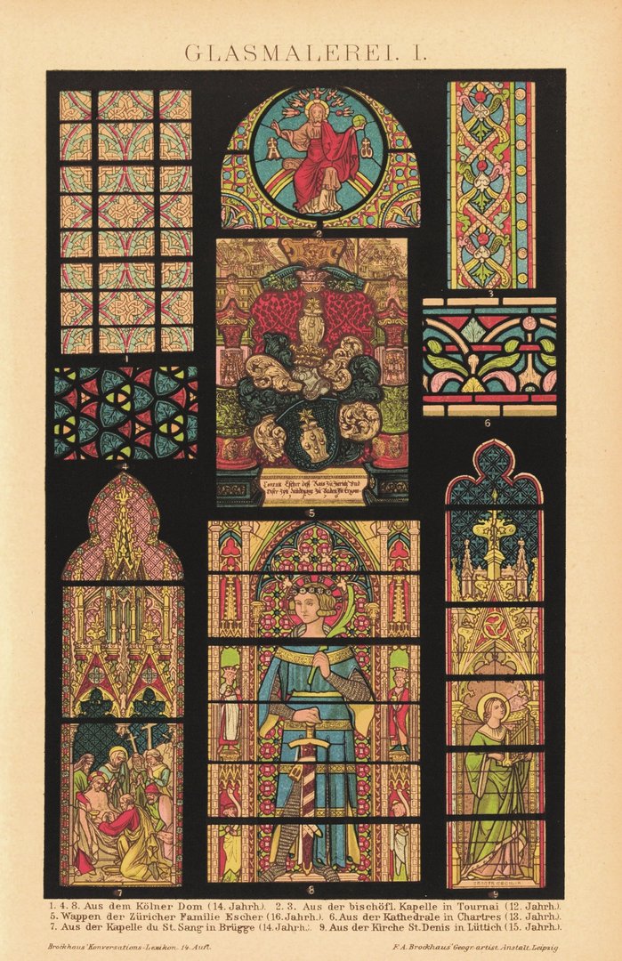 Glasmalerei I. Lithografie von 1920
