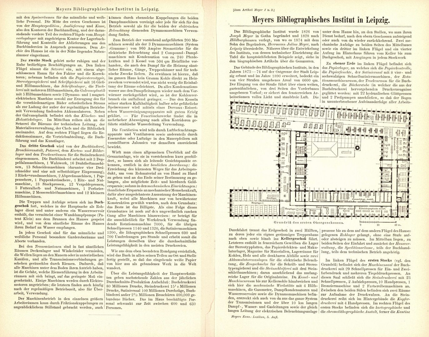 Technische Werkstätten des Bibliographischen Instituts. Buchillustration (Stich) von 1897