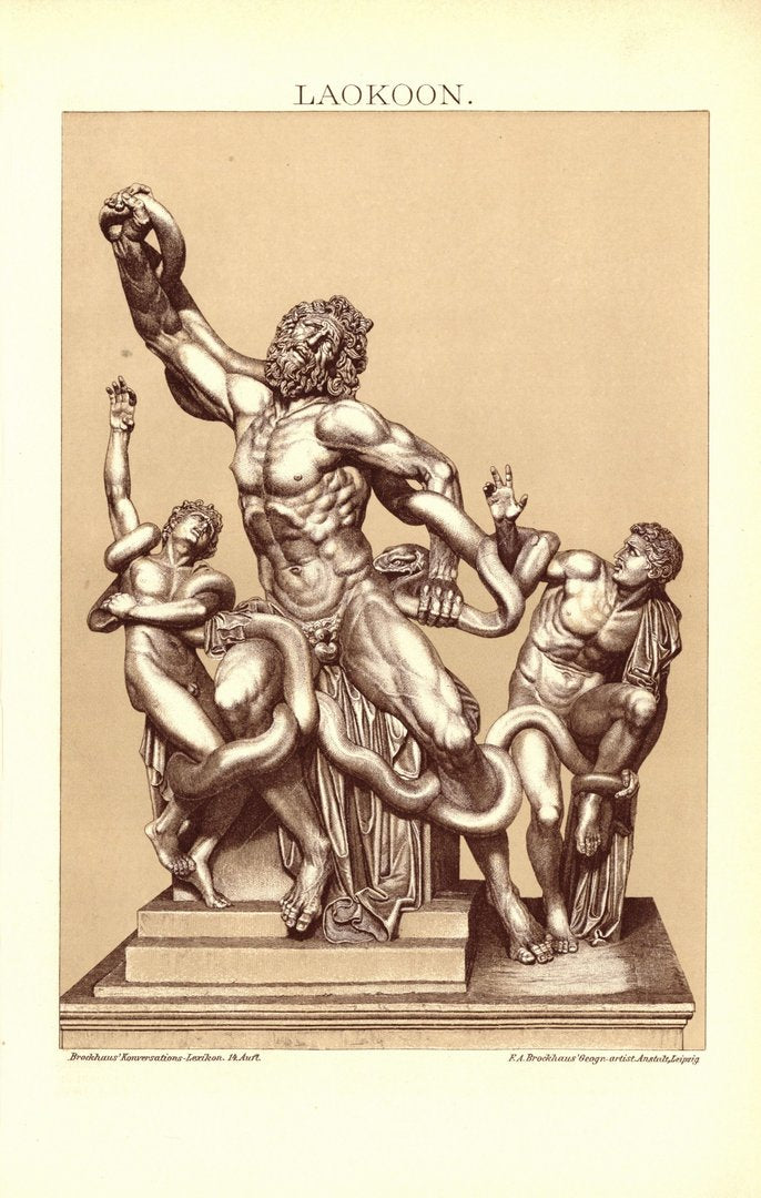 Laokoon. Buchillustration (Stich) von 1897