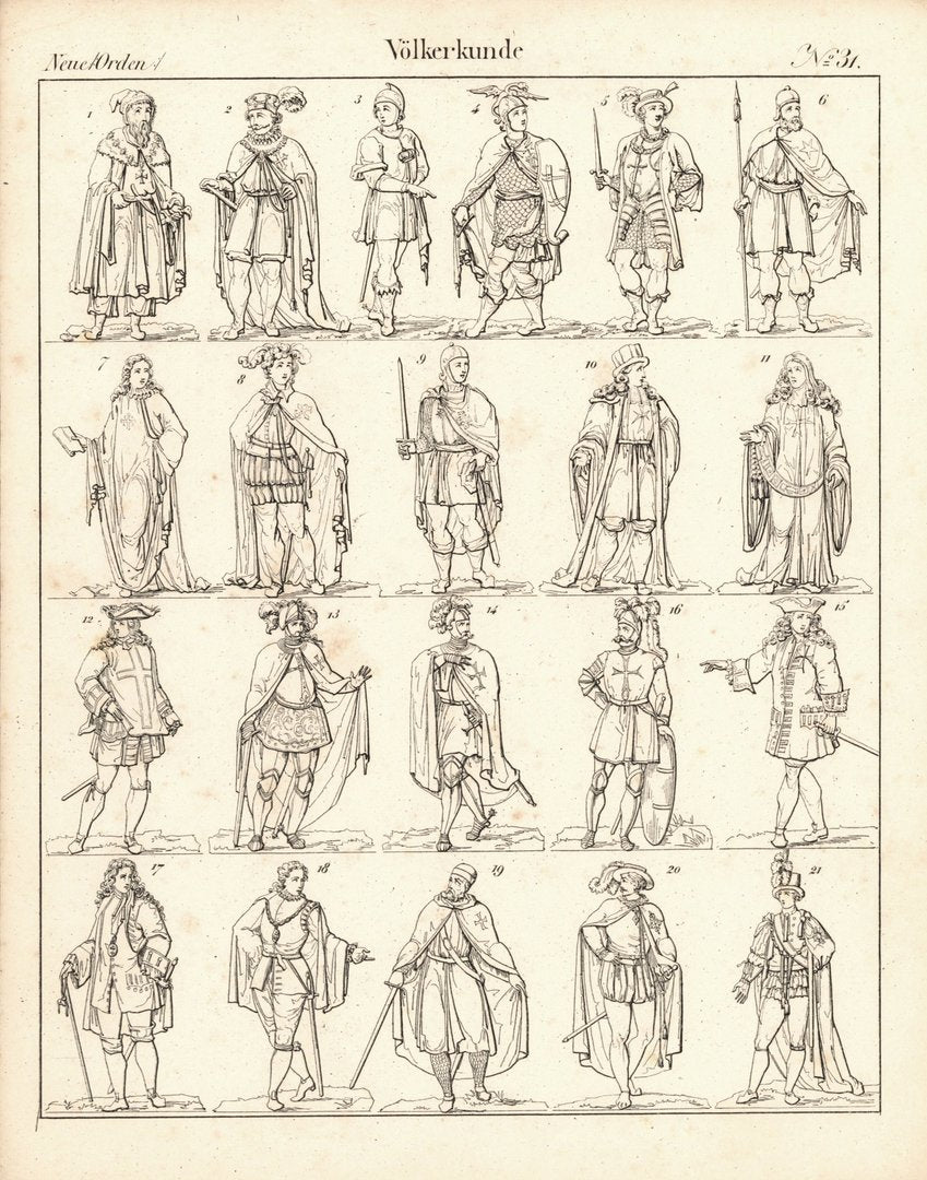 Neue Orden, Völkerkunde Nr. 31. Lithografiertes Blatt von 1830.
