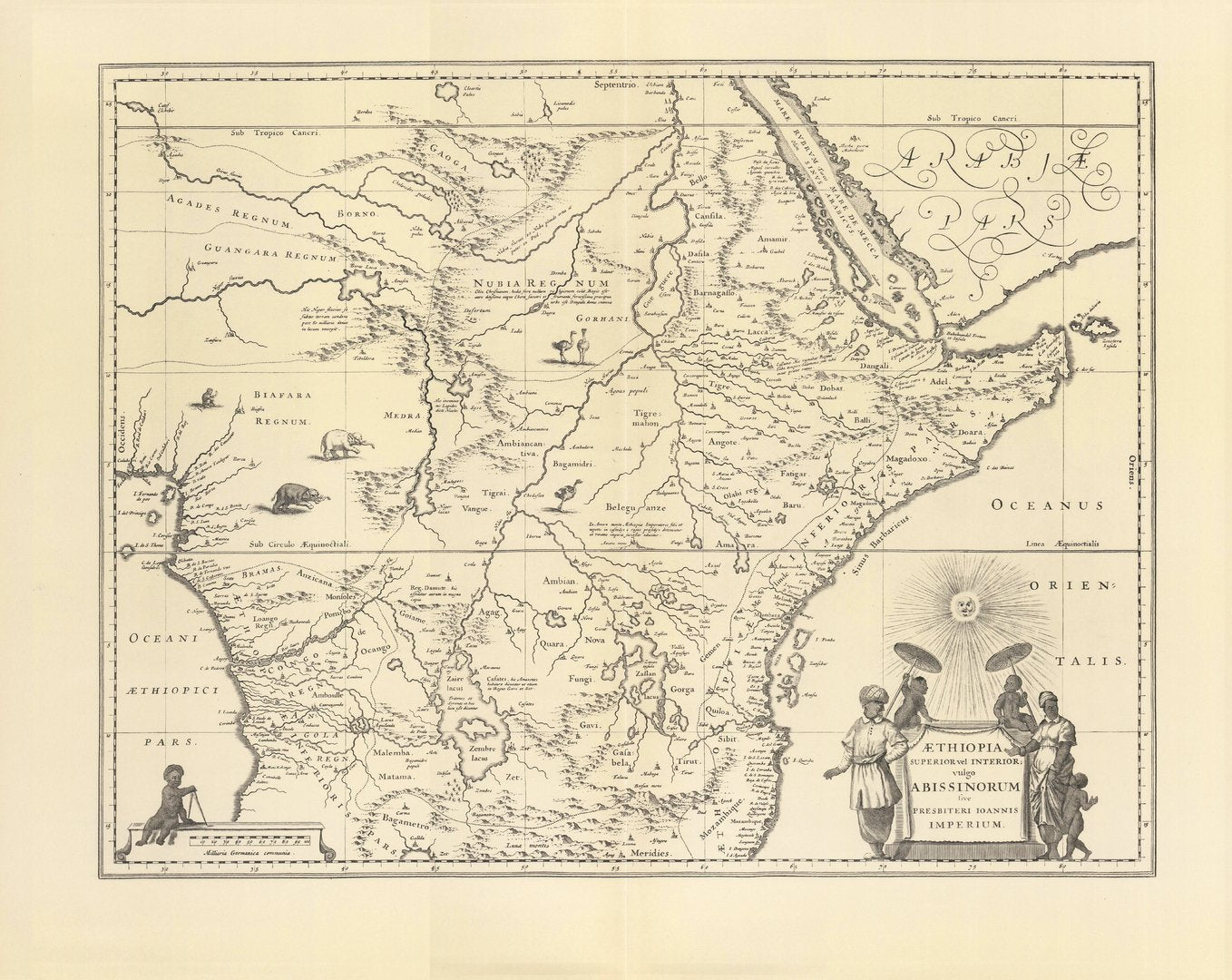 Ostafrika, Äthiopien (1663) . Limitierter Nachdruck von 1968.Aethiopia superior vel...
