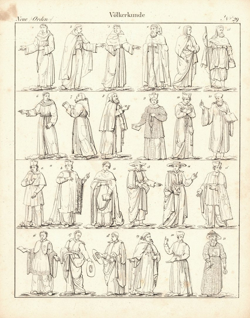 Neue Orden, Ordensleute, Völkerkunde Nr. 29. Lithografiertes Blatt von 1830.