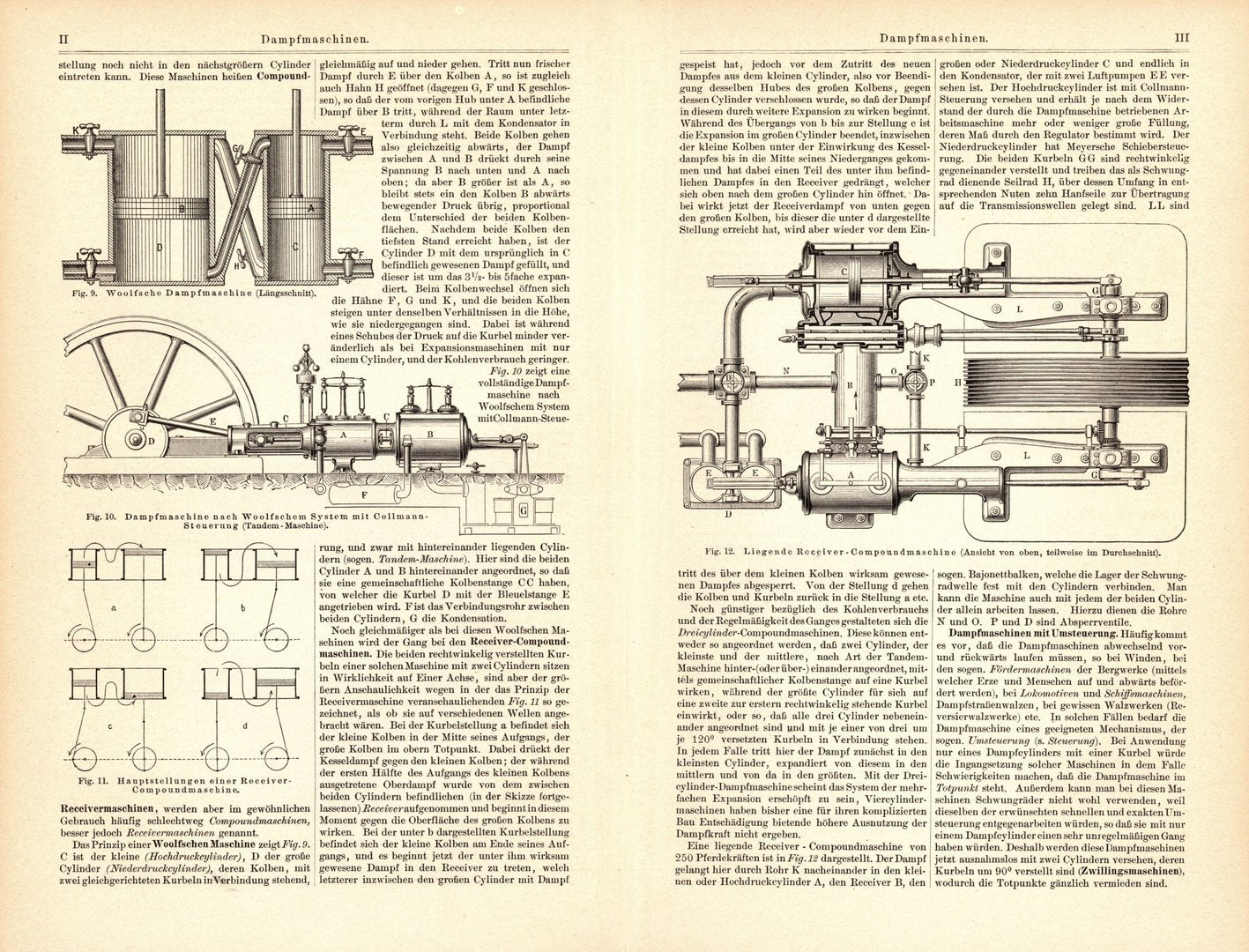 Dampfmaschinen II. Buchillustration von 1895