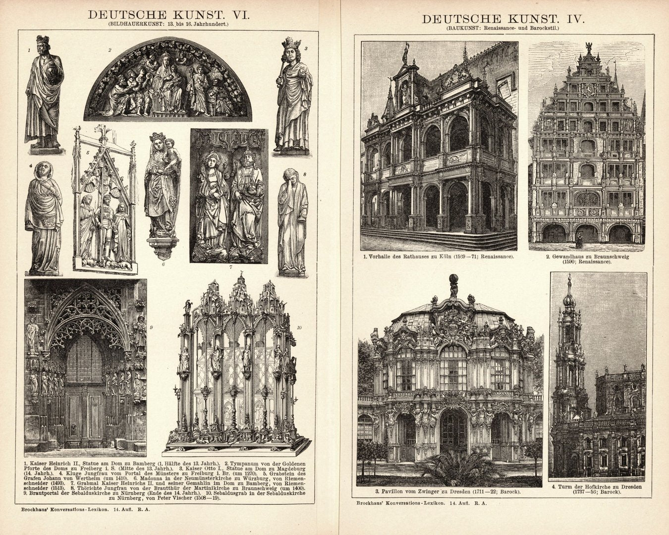 Deutsche Kunst IV-VI. Buchillustration (Stich) von 1897