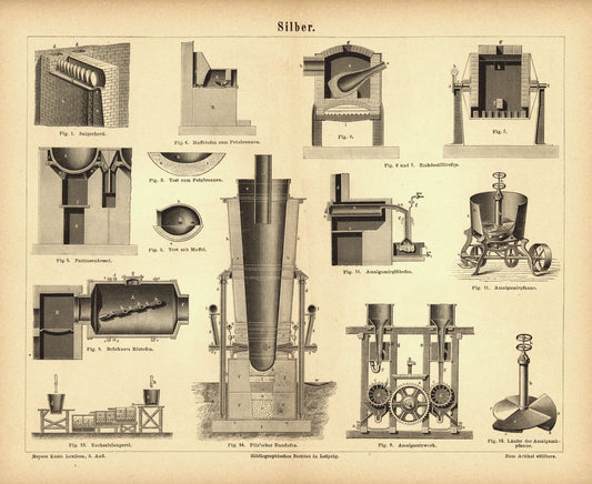 Silber. Buchillustration (Stich) von 1878