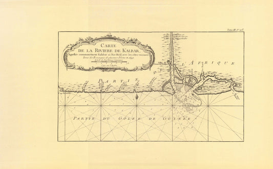 Guinea ( 1764). Limitierter Nachdruck von 1968. Carte de la Riviere de Kalbar, Appellee communement