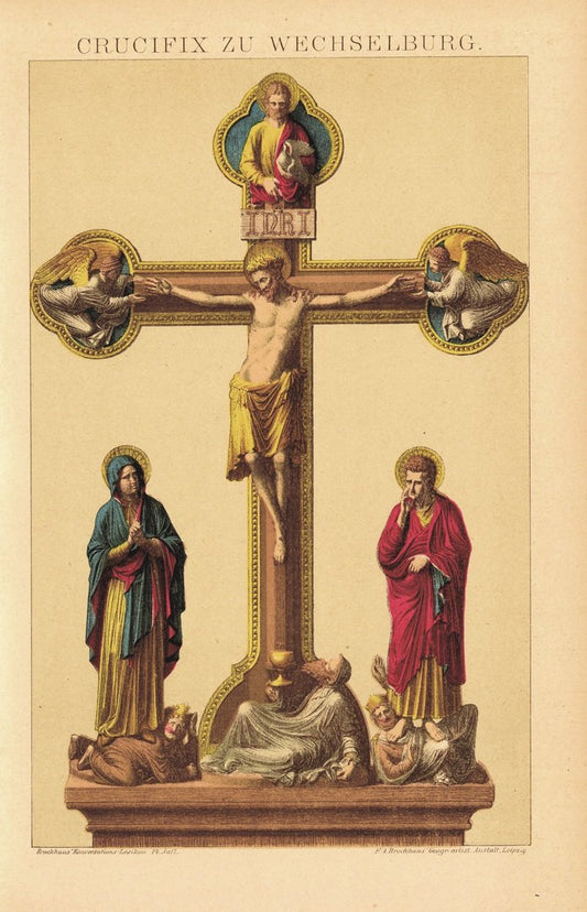 Kruzifix zu Wechselburg. Lithografie von 1920