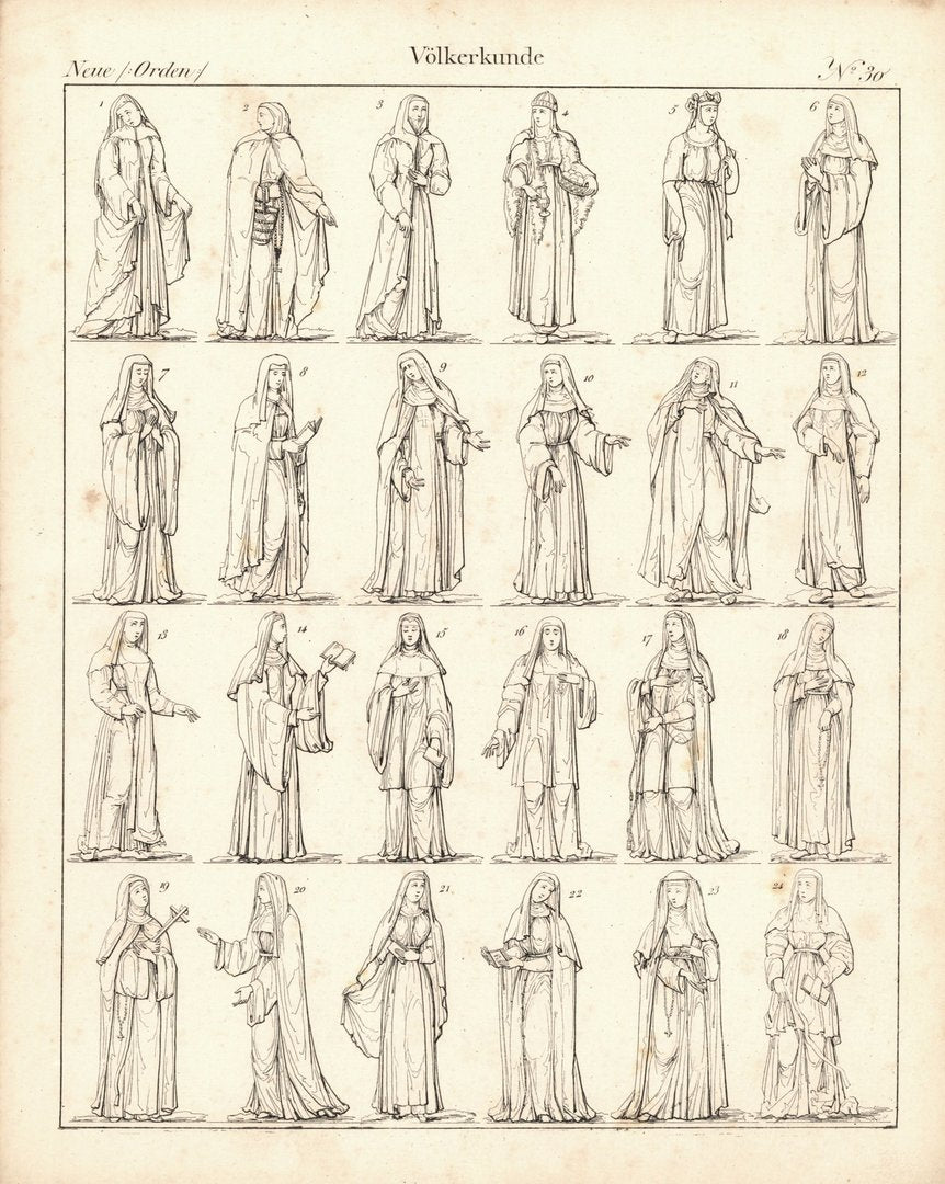 Neue Orden, Ordensleute, Völkerkunde Nr. 30. Lithografiertes Blatt von 1830.