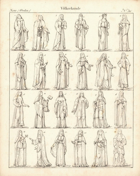 Neue Orden, Ordensleute, Völkerkunde Nr. 30. Lithografiertes Blatt von 1830.