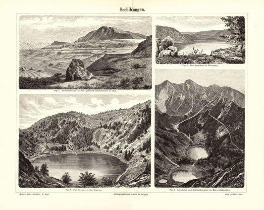 Seebildungen. Buchillustration (Stich) von 1897