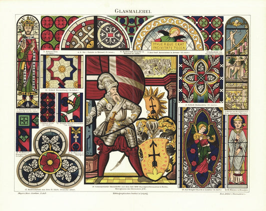 Glasmalerei. Lithografie von 1895