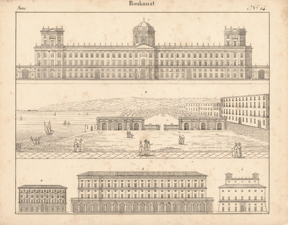 Modern Architecture No. 14 · Antique Lithograph, 1830