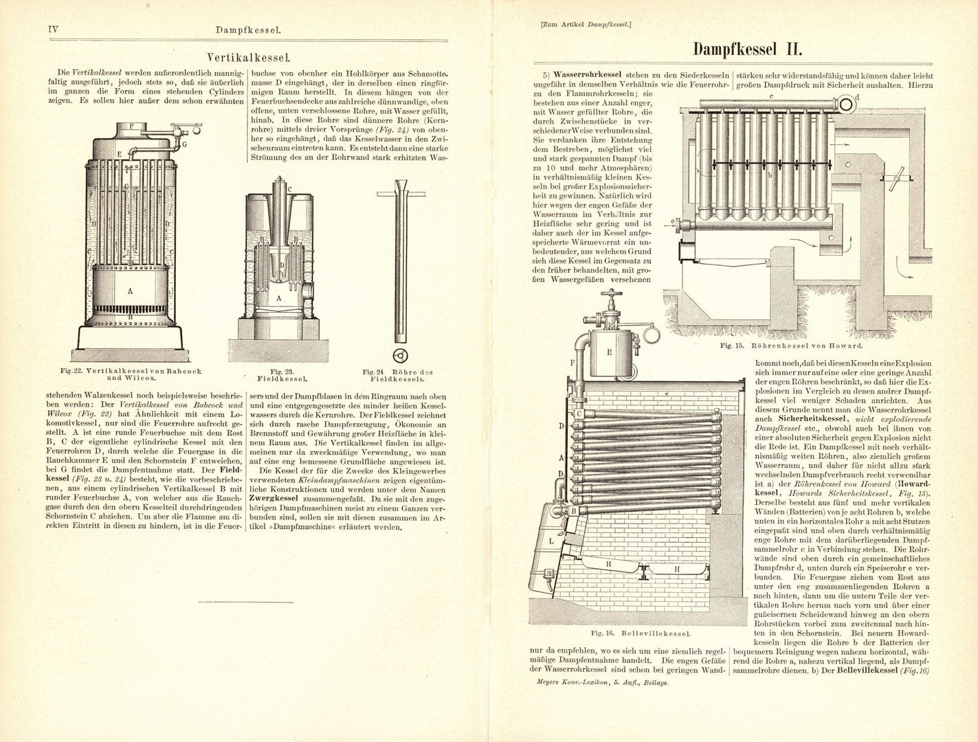 Dampfkessel II. Buchillustration von 1895