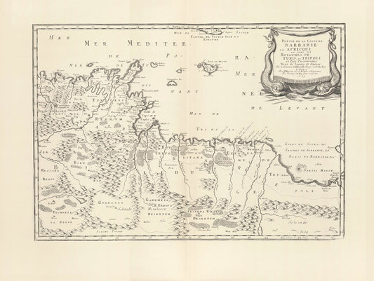 Tunesien (1688) Limitierter Nachdruck von 1968. Partie de la Coste de Barbarie en Afrique ou sont Ro
