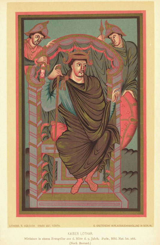 Kaiser Lothar, Miniatur a.d. Mitte d. 9. Jhd. Lithografie von 1884