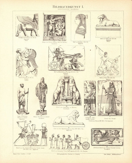 Bildhauerkunst I. Orientalische Bildnerei. Buchillustration von 1893