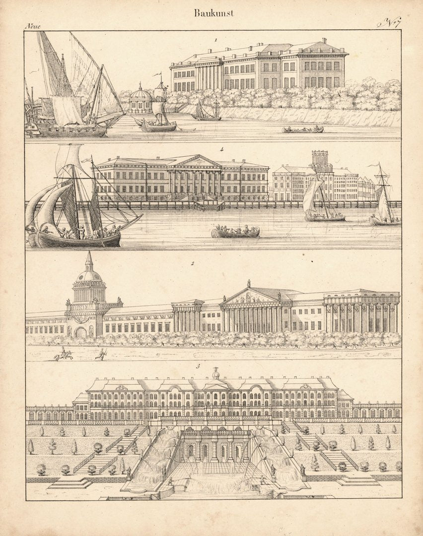 Modern Architecture No. 7 · Antique Lithograph, 1830