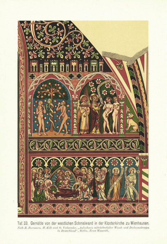 Gemälde von der westl. Schmalwand i.d. Klosterkirche zu Wienhausen. Lithografie von 1905
