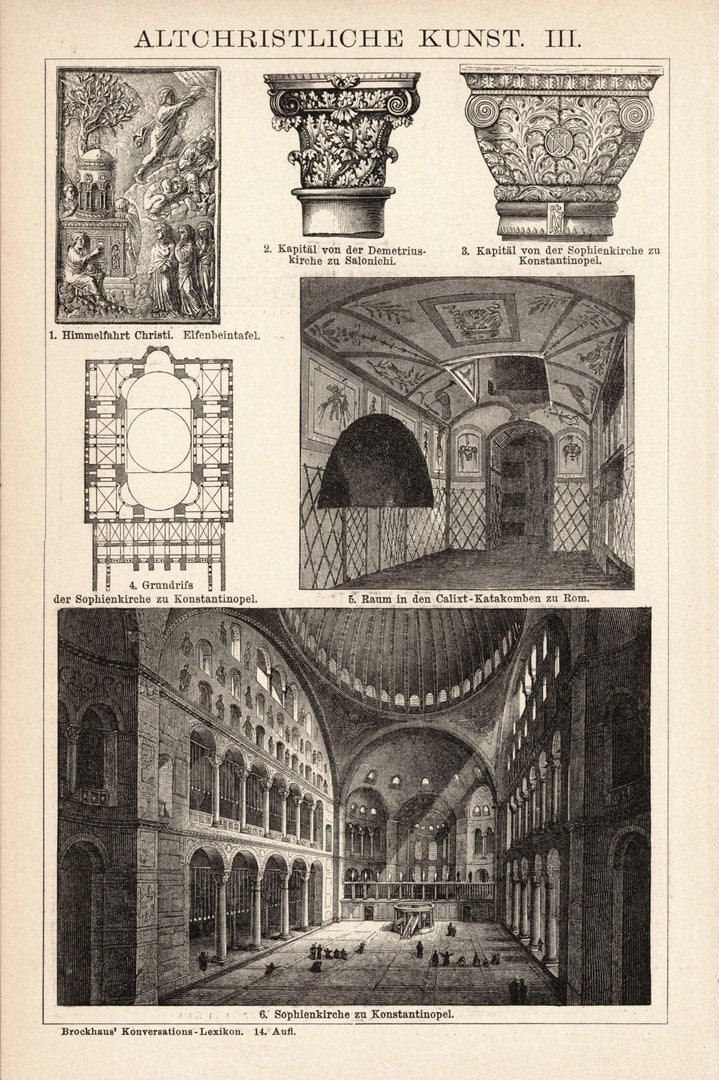 Altchristliche Kunst II-III. Buchillustration (Stich) von 1897