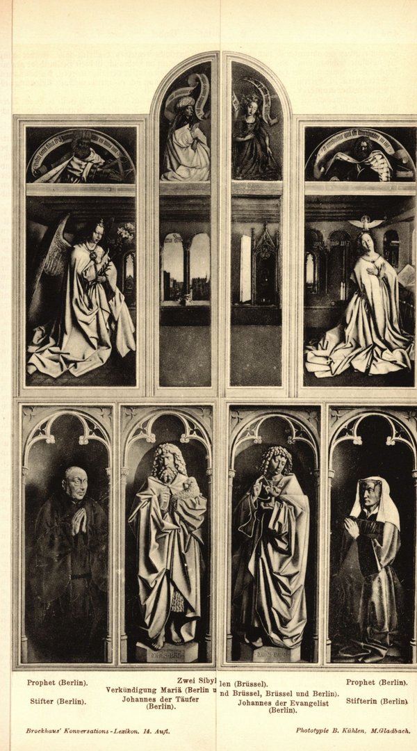 Genter Altar von van Eyck. Buchillustration von 1897