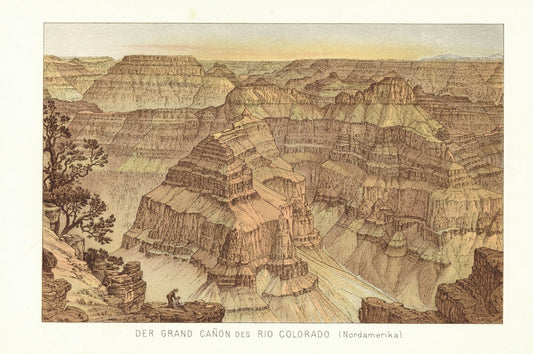 Der Gran Canyon des Rio Colorado, Nordamerika. Lithographie von 1886