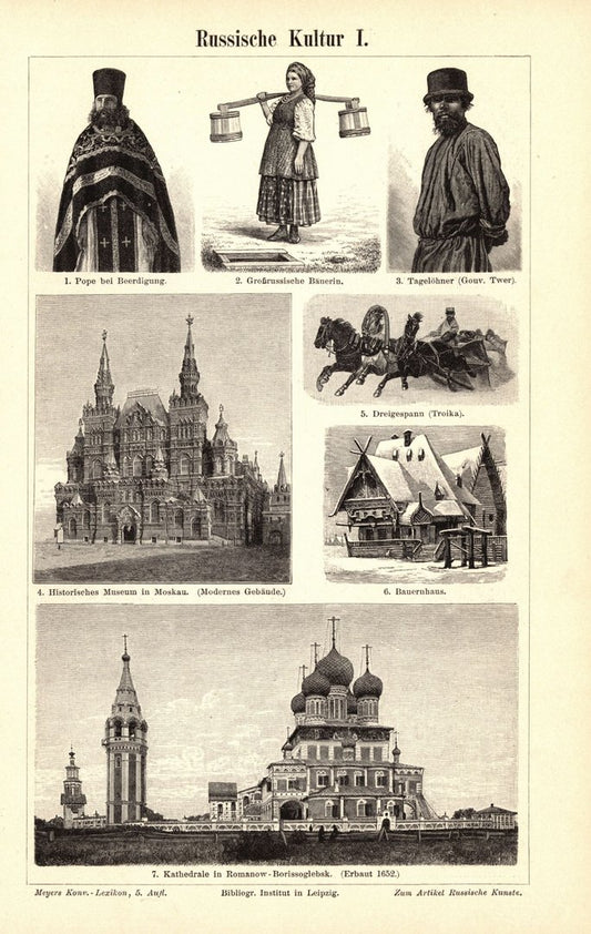 Russische Kultur. Buchillustration (Stich) von 1897