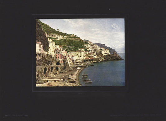 Amalfi, Italien, Farbenphotographie von 1910.