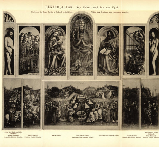 Genter Altar von van Eyck. Buchillustration von 1897