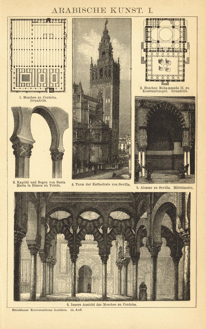 Arabische Kunst. Buchillustration (Stich) von 1897