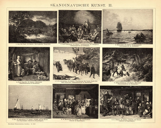 Skandinavische Kunst. Buchillustration (Stich) von 1897