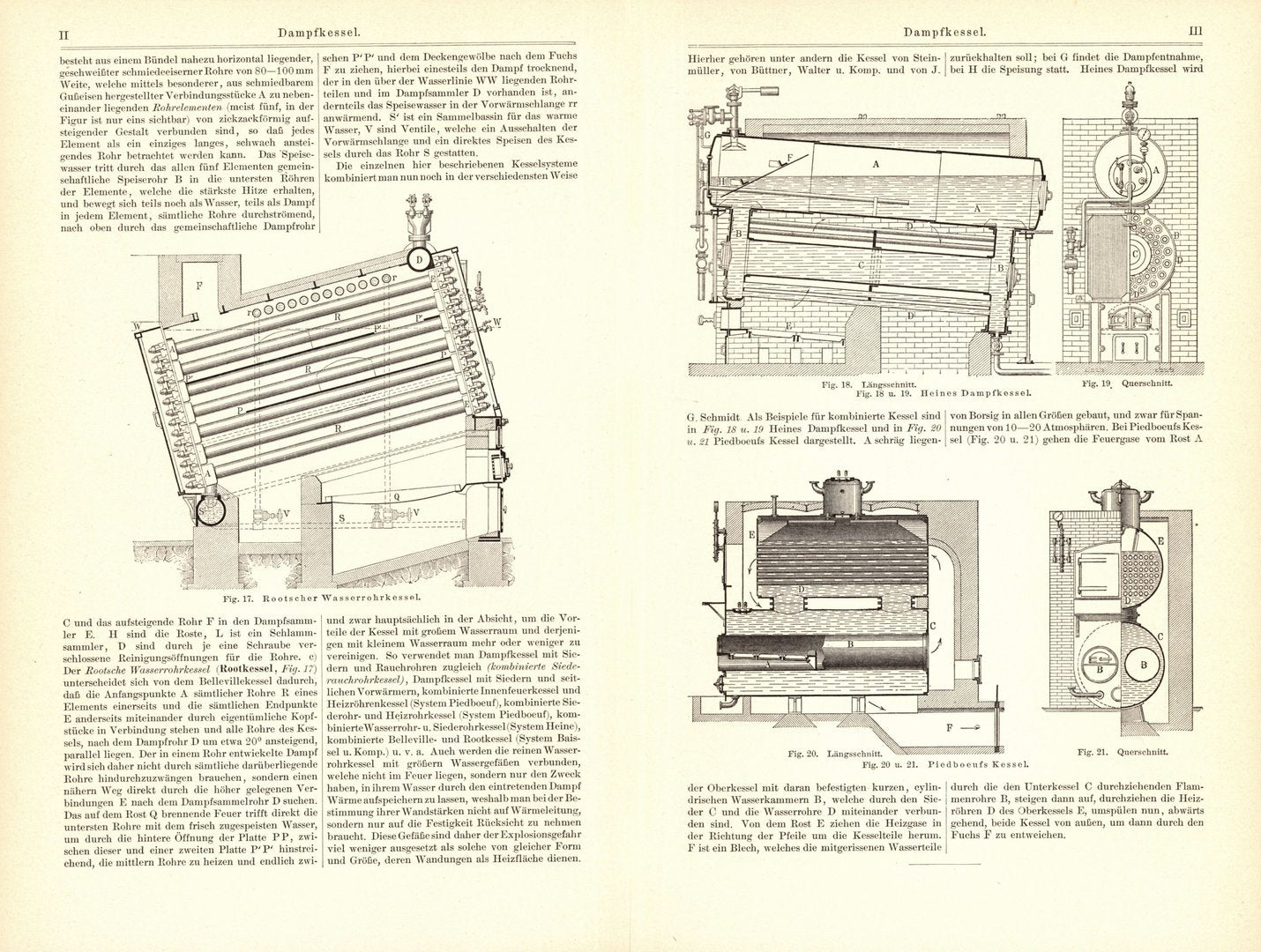 Dampfkessel II. Buchillustration von 1895