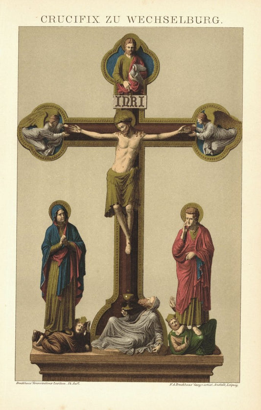 Kruzifix zu Wechselburg. Lithographie von 1894