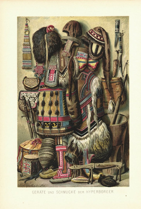 Geräte und Schmuck der Hyperboreer. Lithografie von 1888