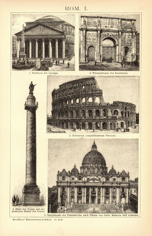 Rom . Buchillustration (Stich) von 1897