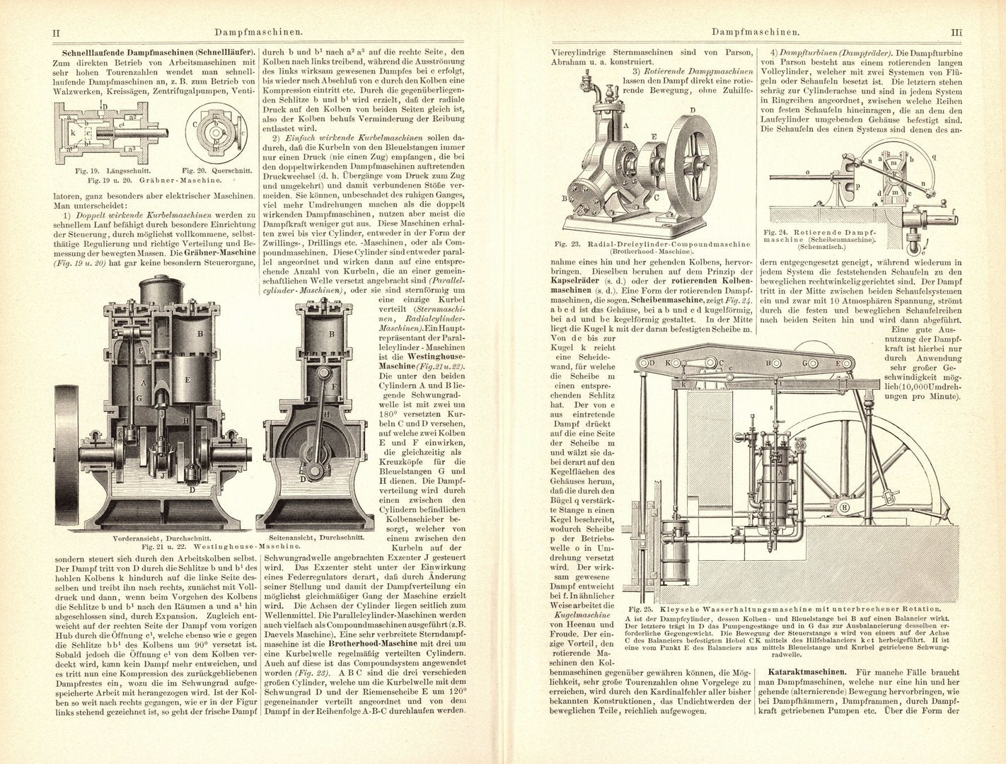 Dampfmaschinen III. Buchillustration von 1895