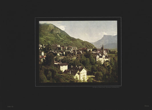 Meran, Italien, Farbenphotographie von 1910.