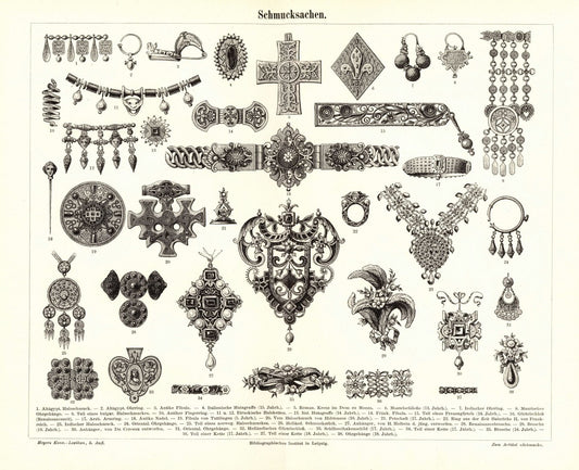 Schmucksachen. Buchillustration (Stich) von 1897