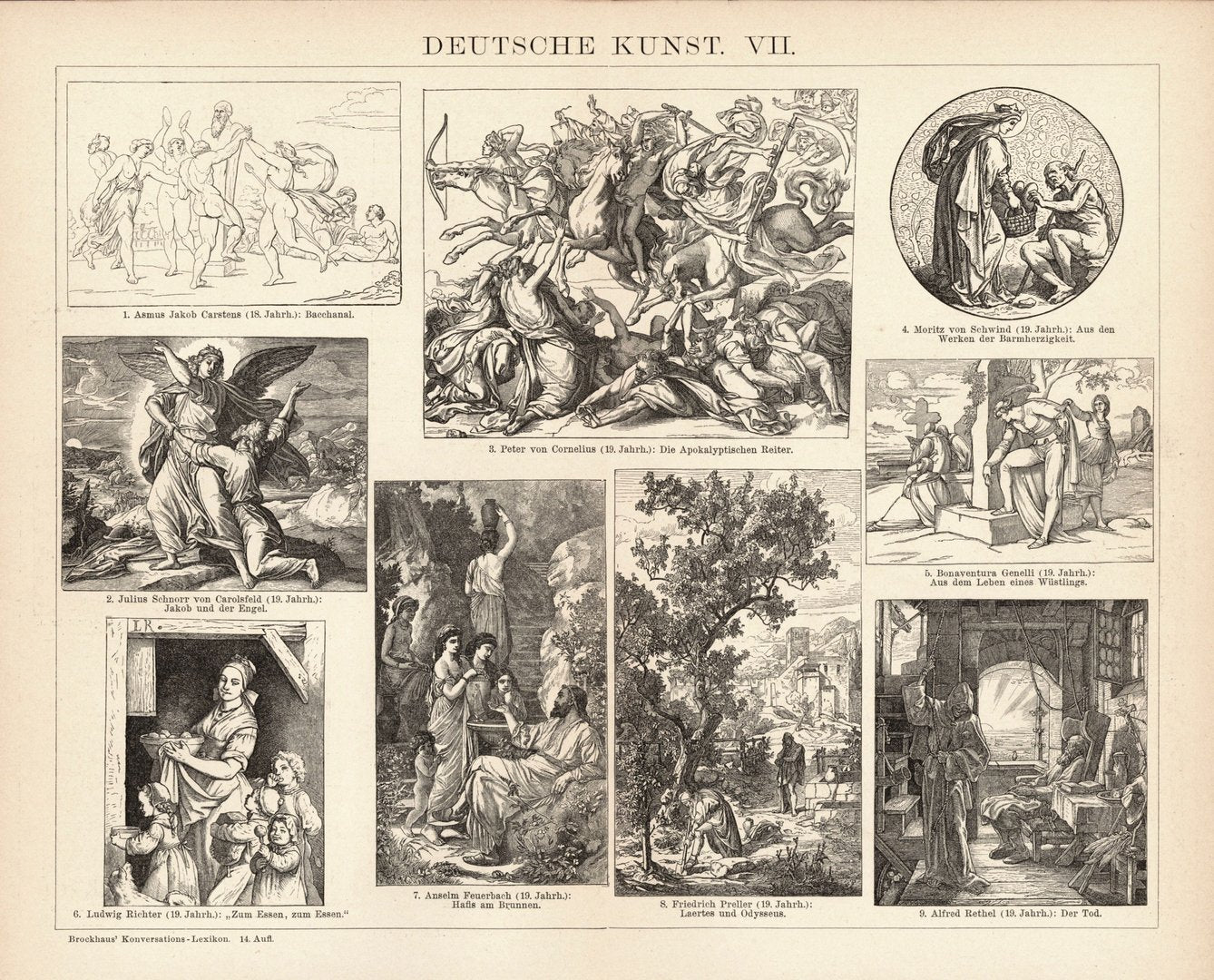 Deutsche Kunst VI-VIII. Buchillustration (Stich) von 1897