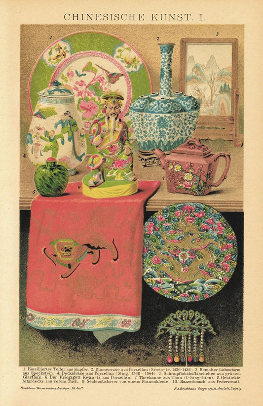 Chinesische Kunst. Lithografie von 1920