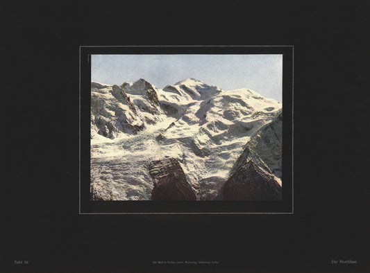 Der Montblanc, Italien, Farbenphotographie von 1910.