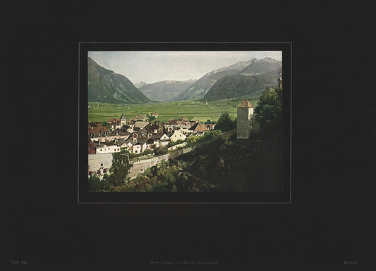 Bruneck, Italien, Farbenphotographie von 1910.