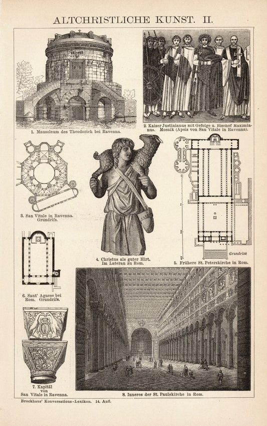 Altchristliche Kunst II-III. Buchillustration (Stich) von 1897