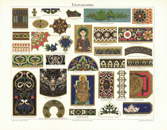 Emailmalerei. Lithografie von 1894