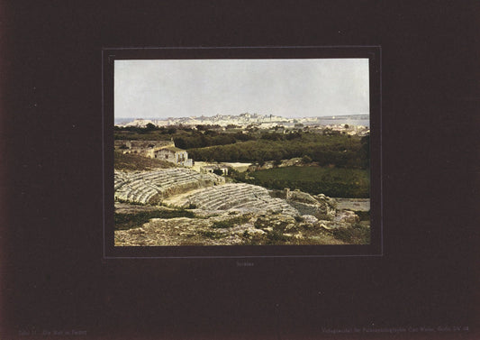 Syrakus, Italien, Farbenphotographie von 1910.