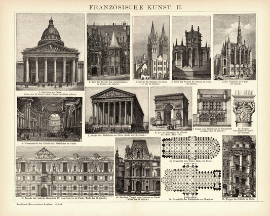 Französische Kunst. Buchillustration (Stich) von 1897